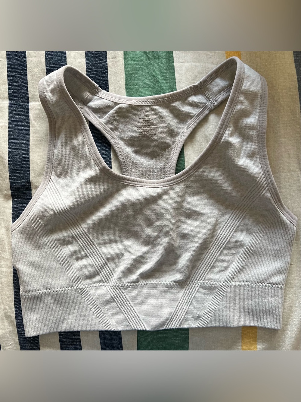 Ryka Light Gray Seamless Racerback Sports Bra